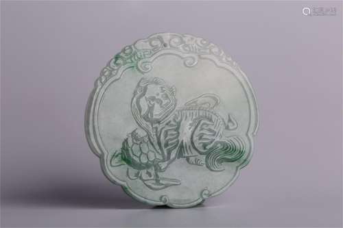 A CHINESE JADEITE HANGED PLAQUE