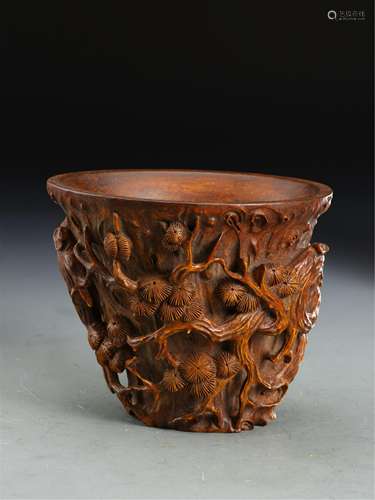 A CHINESE AGARWOOD CUP