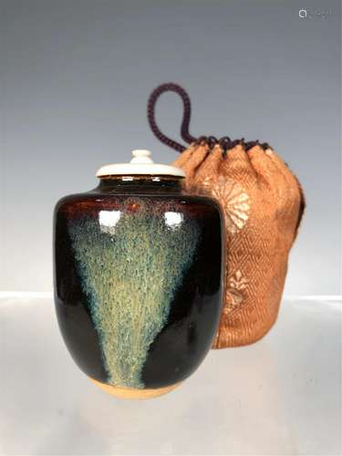 A FLAMBE GLAZE POTTERY TEA WARE