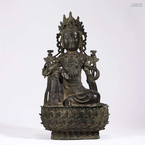 A CHINESE BRONZE FIGURE OF BUDDHA STATUE