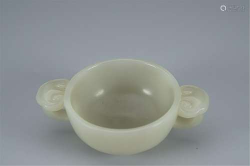 A CHINESE WHITE JADE CUP