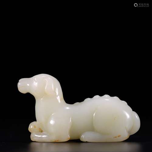 A CHINESE HARDJADE DOG HAND PIECES