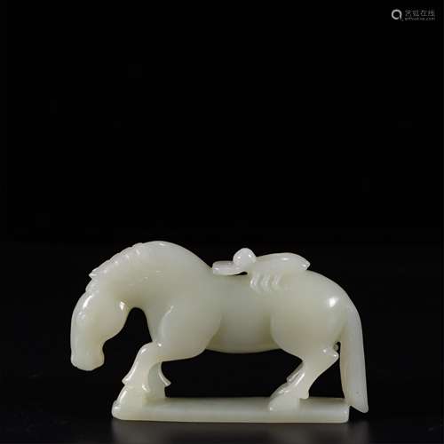 A CHINESE HARDJADE HORSE HAND PIECES