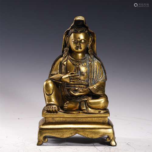 TIBETAN GILT BRONZE FIGURE OF BUDDHA STATUE