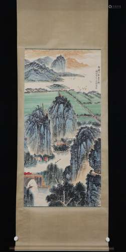 A SCROLL PAINTING OF JIANGNAN TOWNSHIP