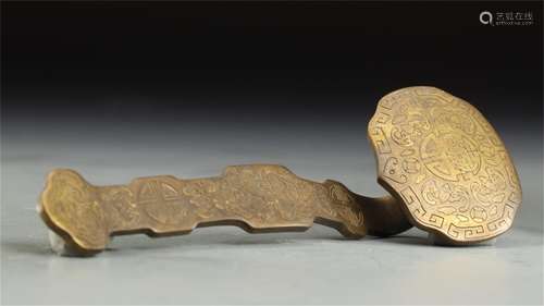 A CHINESE BRONZE RUYI ORNAMENTS