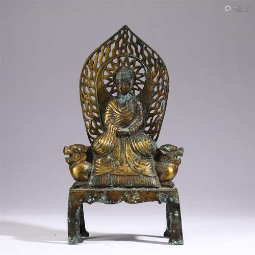 A CHINESE GILT BRONZE FIGURE OF BUDDHA STATUE