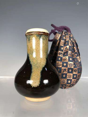 A FLAMBE GLAZE POTTERY TEA WARE