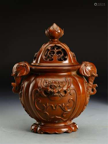 A CHINESE BOXWOOD CENSER