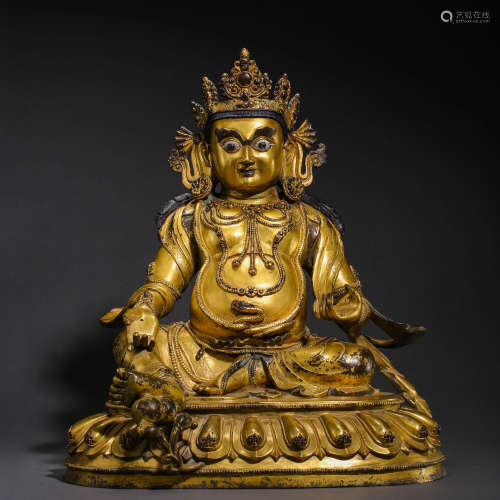 ANCIENT TIBETAN GILTED BRONZE SEATED BUDDHA