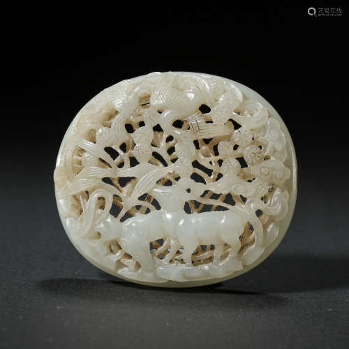 HETIAN JADE BELT BUCKLE, THE LIAO AND JIN DYNASTIES, CHINA