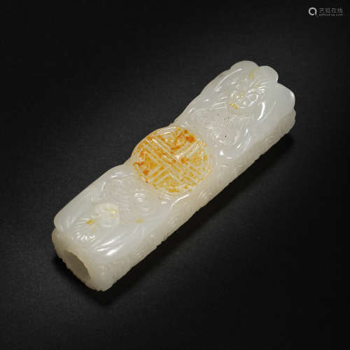 HETIAN JADE NECKLACE ORNAMENT, QING DYNASTY, CHINA