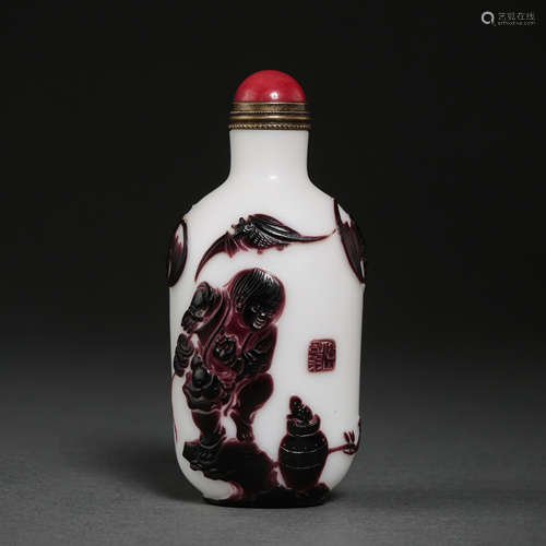 COLORED GLASS SNUFF BOTTLE, QING DYNASTY, CHINA