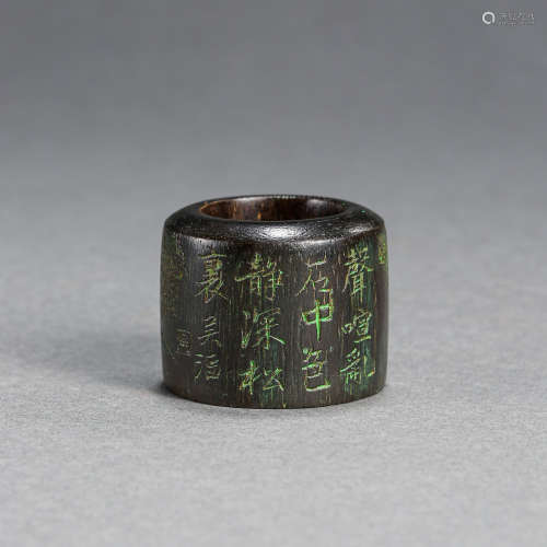 CHINESE QING DYNASTY AGARWOOD THUMB RING