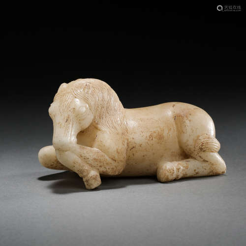 TANG DYNASTY, CHINESE WHITE JADE HORSE