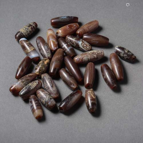 TANG DYNASTY, A GROUP OF CHINESE AGATE BEADS
