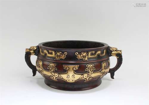 Chinese Gilt Bronze Incense Burner