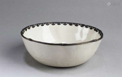 Chinese Dingyao Bowl with Silver Rim