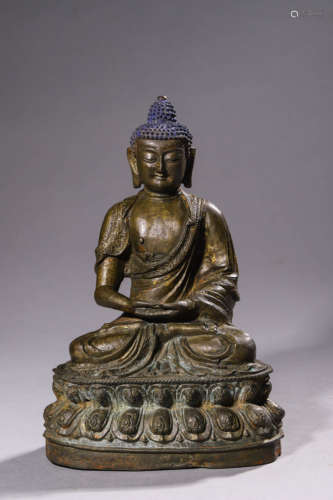 A Bronze Seated Sakyamuni Buddha Statue