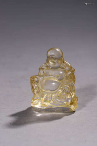 A Crystal Maitreya Buddha Figurine