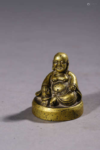 Antique Bronze Maitreya Buddha Seal