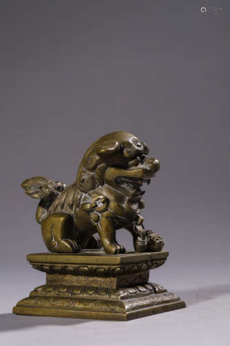 A Bronze Foo Lion Figurine