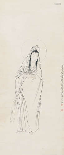 徐菊庵（1890-1964） 观音 纸本设色 立轴