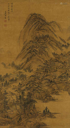 王原祁（1642-1715） 云峦秋爽 绢本水墨 立轴