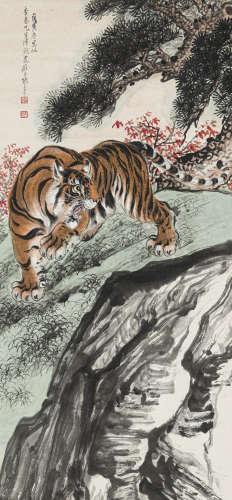 张善孖（1882-1940） 雄风 纸本设色 立轴