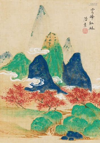 潘 素（1915-1992） 云峰红林 绢本设色 立轴