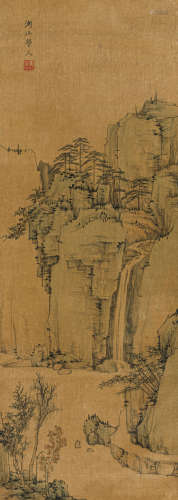渐 江（1610-1664） 山水 绫本设色 镜心