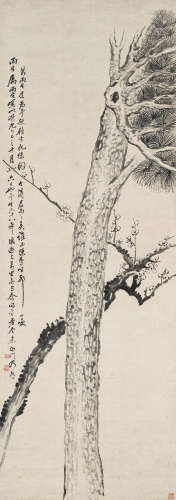 汤雨生（1778-1853） 松梅图 纸本水墨 立轴
