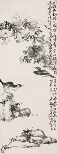 赵云壑（1874-1955） 棲石图 纸本水墨 立轴