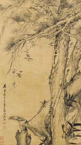 陈鸿寿（1768-1822） 古松图 绢本水墨 立轴