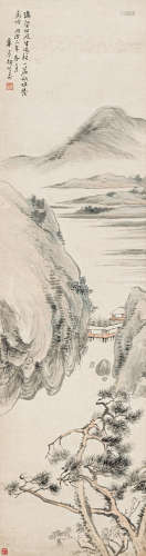 胡公寿（1823-1886） 山水 纸本设色 立轴