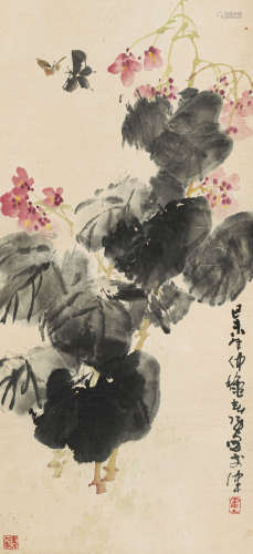 霍春阳（b.1946） 蝶恋花 纸本设色 立轴