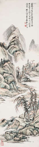 樊浩霖（1885-1962） 霜林深处 纸本设色 立轴