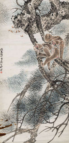 柳 滨（1887-1945） 封侯图 纸本设色 立轴