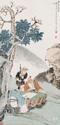李芳园（1883-1947） 南山百寿图 纸本设色 立轴
