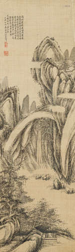 姜 筠（1847-1919） 山水 绢本水墨 立轴