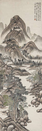陆 恢（1851-1920） 山水 纸本设色 立轴