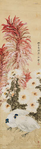 王梦白（1888-1934） 冠上加冠 绢本设色 立轴