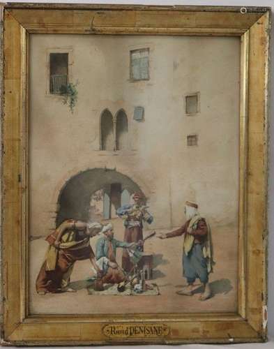 Raoul DENISANE (1838-1902) Le Vendeur itinérant Aquarelle si...