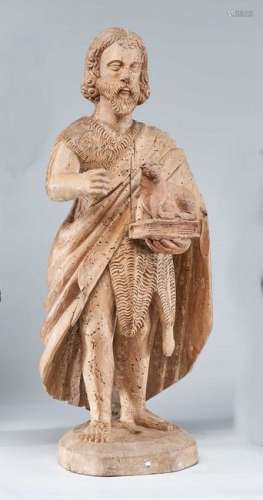 SAINT JEAN-BAPTISTE en bois sculpté. XVIIIe siècle. Haut. 65...