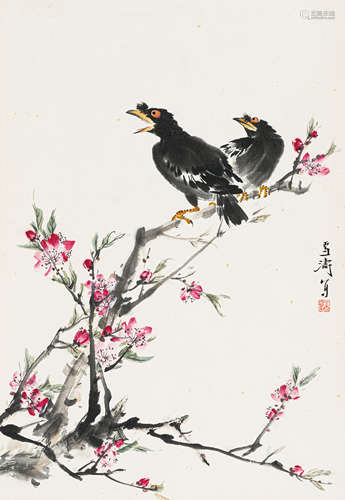 王雪涛（1903-1982） 花鸟 纸本设色 立轴