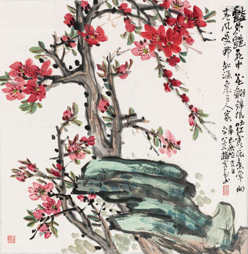 赵云壑（1874-1955） 花卉 纸本设色 立轴