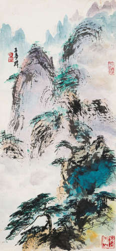 王麦杆（1921-2002） 山水 纸本设色 软片