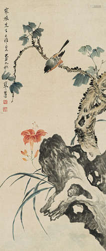 江寒汀（1903-1963） 花鸟 纸本设色 镜心