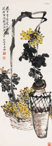 顾景舟（1915-1996） 秋菊 纸本设色 立轴