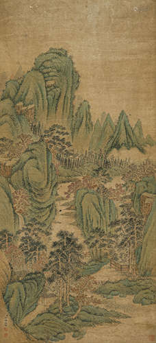 弘 旿（1743-1811） 山水 纸本设色 立轴